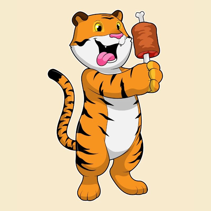 Tiger with meat