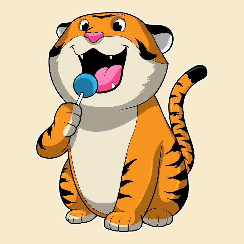 Tiger with lollipop