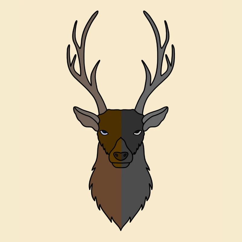 Rothirsch Geweih mit Hirschgeweih