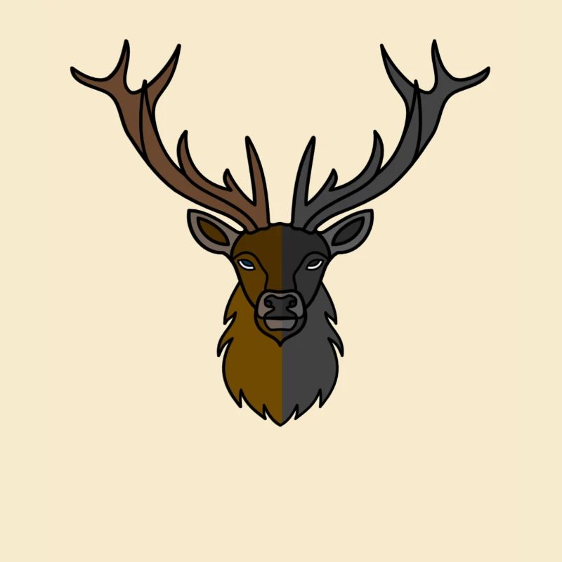 Rothirsch Geweih mit Hirschgeweih