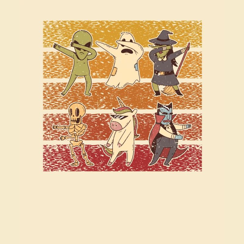 Dabbing Skeleton Monster Halloween Dracula Ghost