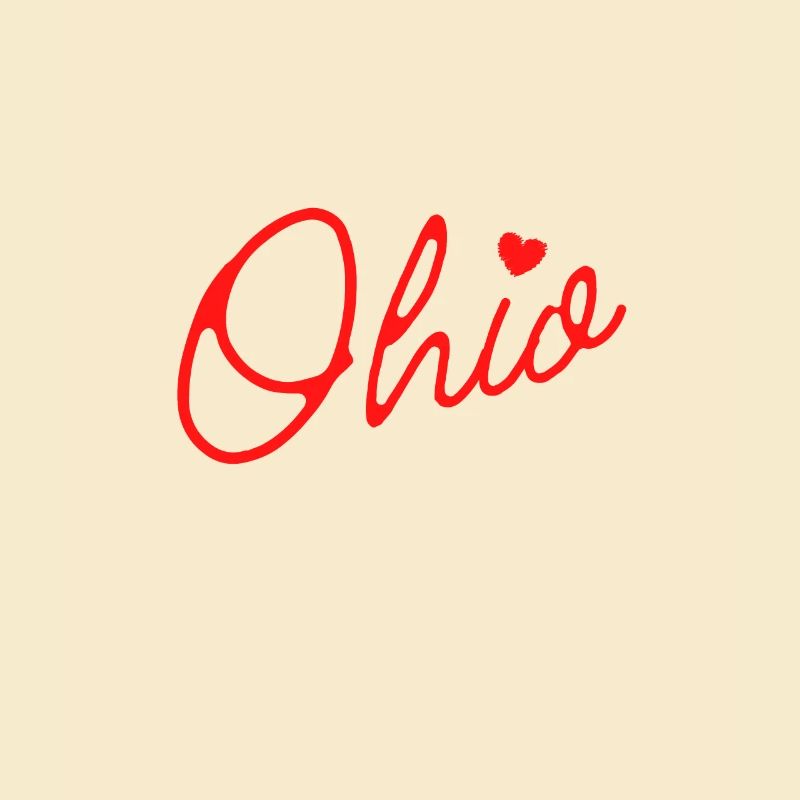 Mignon Ohio Red Script OH Carte Accueil Buckeye State