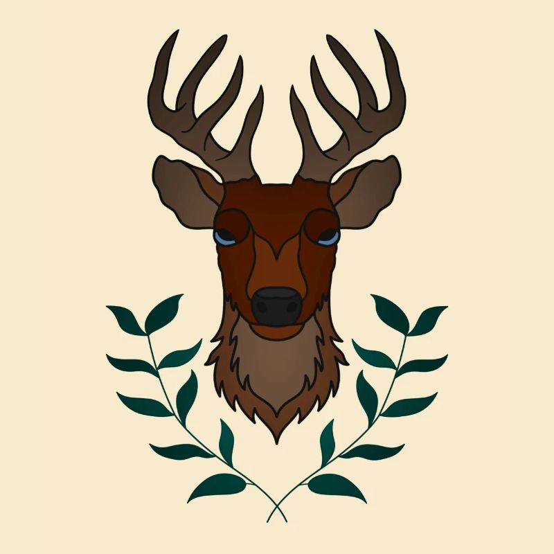 Rothirsch Geweih mit Hirschgeweih