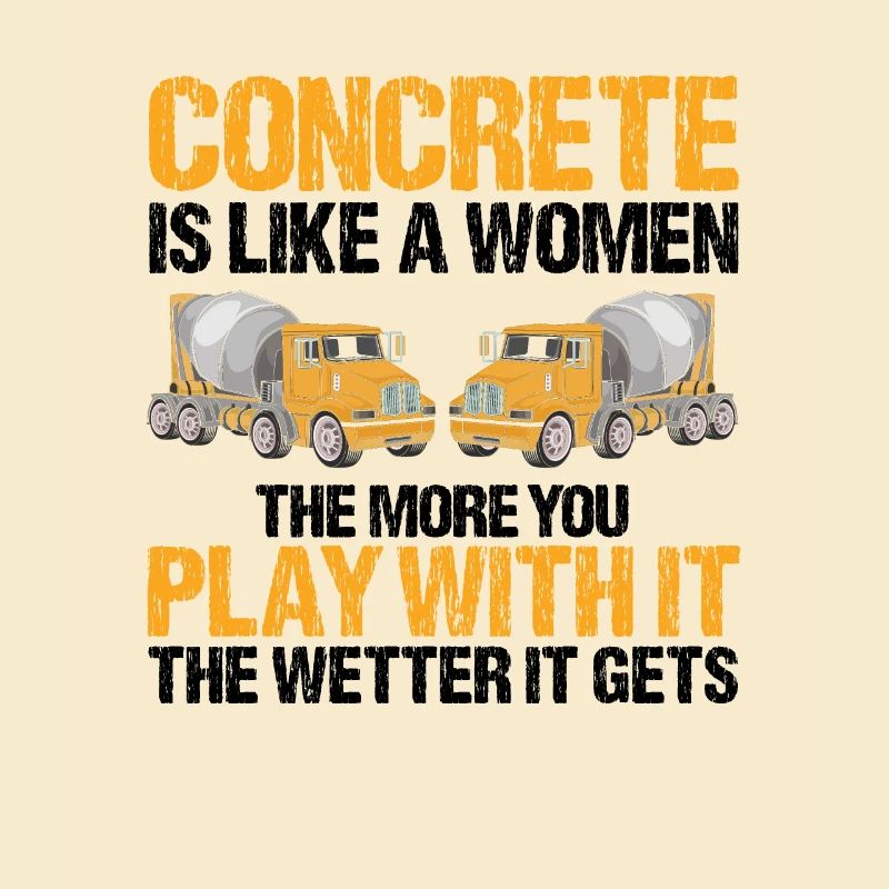 Concrete builder design for construction workers and construction site