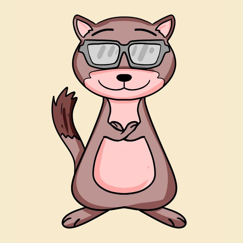 Belette avec lunettes de soleil