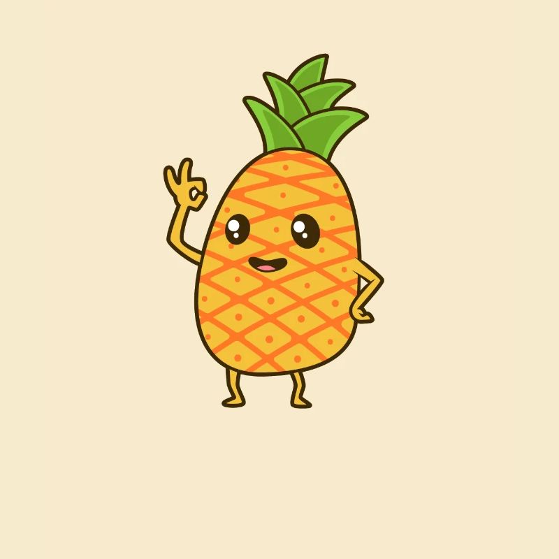Kawaii Comic Pineapple