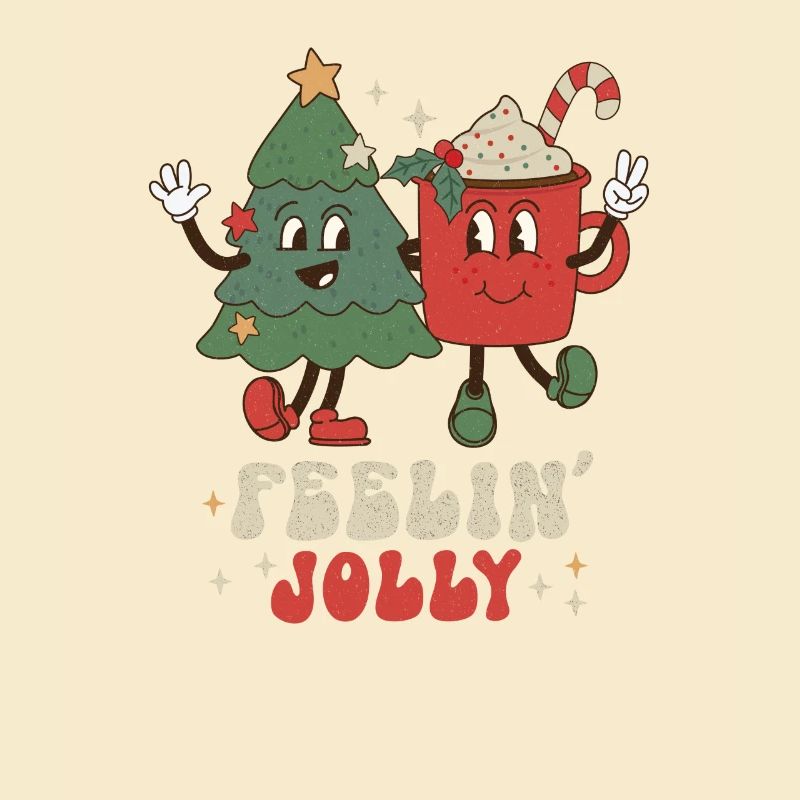 Feeling Jolly Noël Retro Chanson de Noël