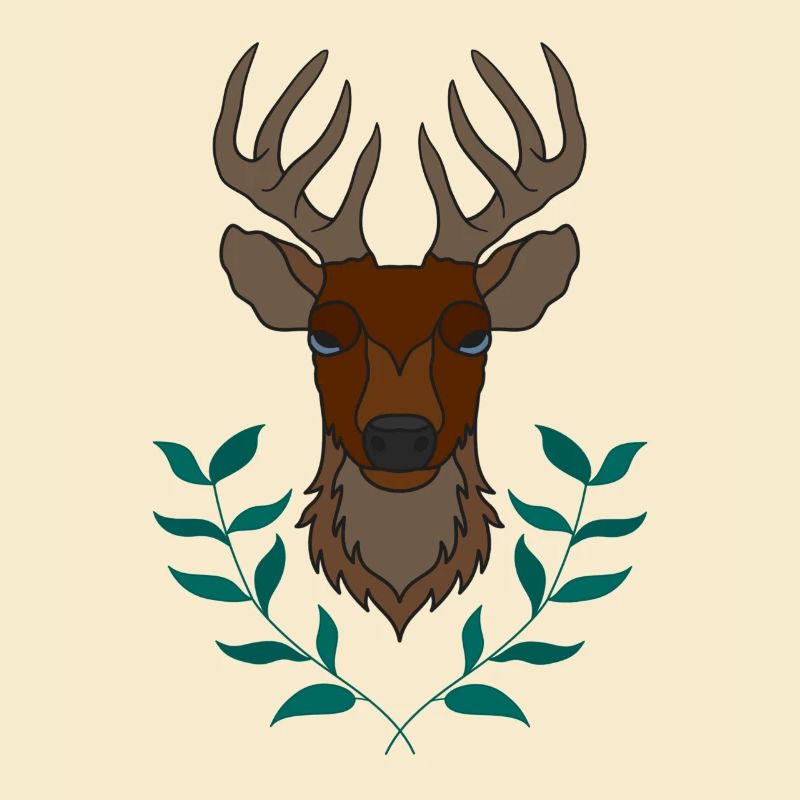 Rothirsch Geweih mit Hirschgeweih