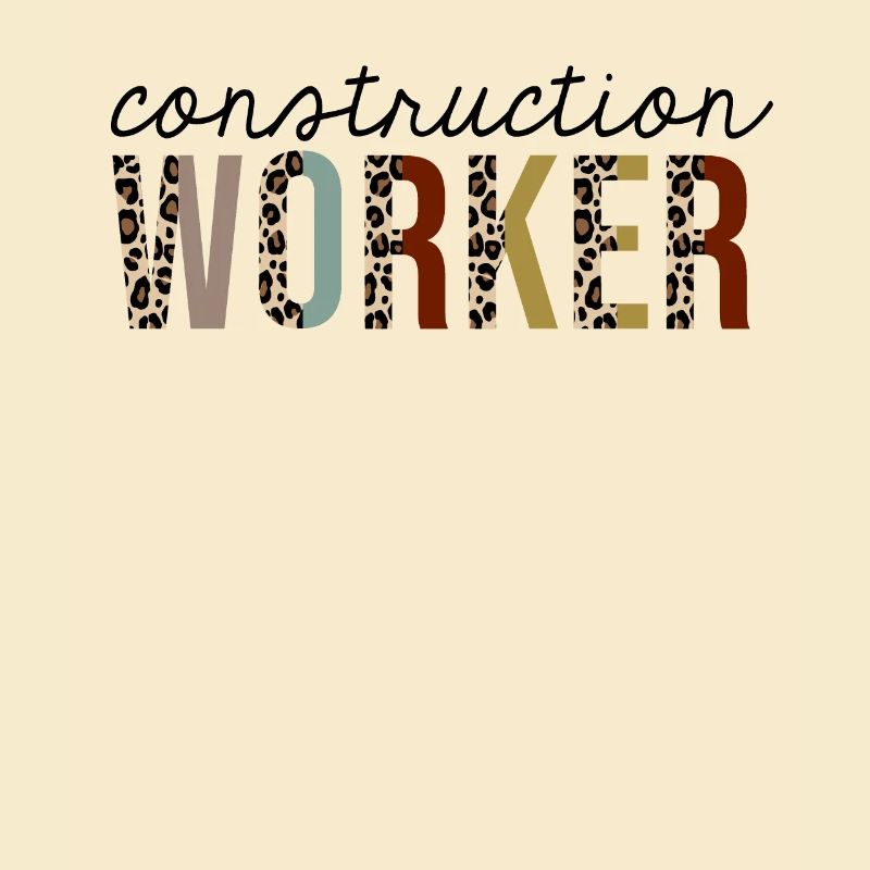 Construction Worker Leopard Print Funny