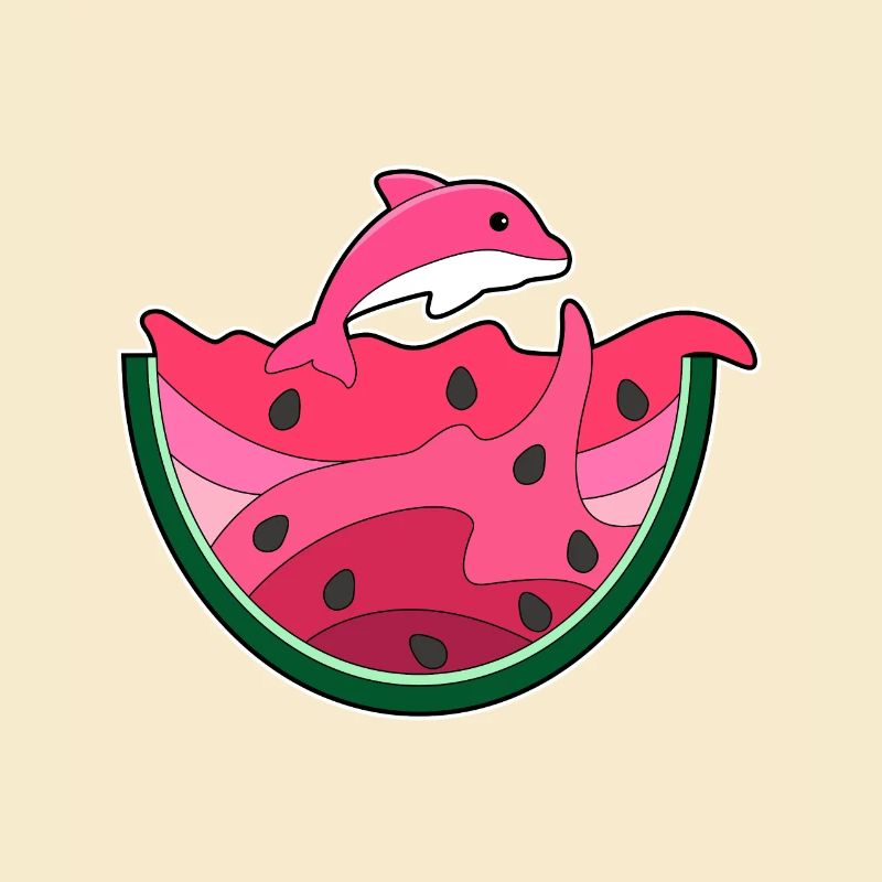Dolphin with watermelon