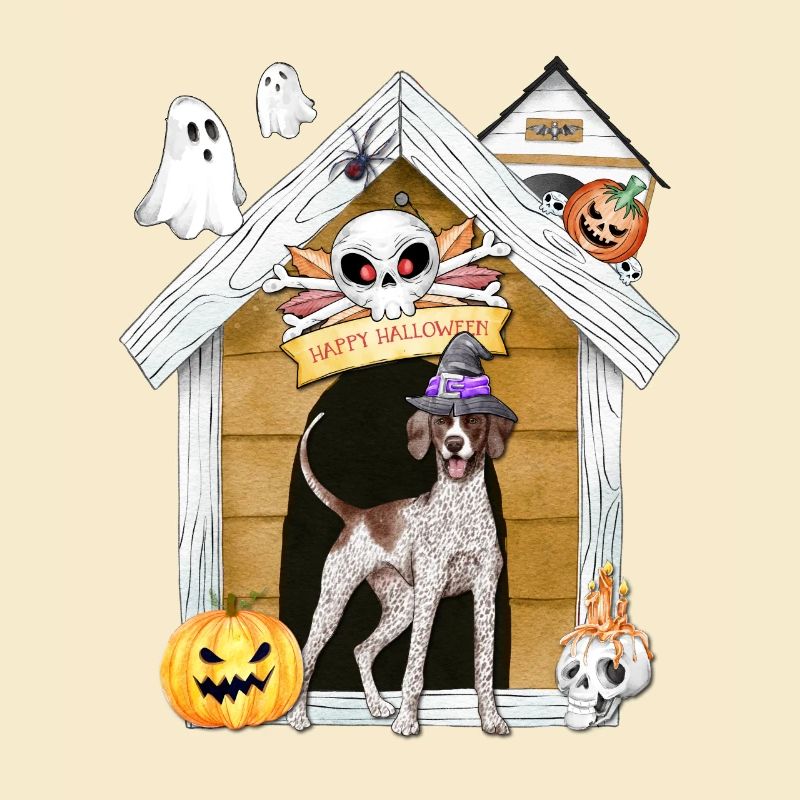 Halloween Pointer Hund Hexe