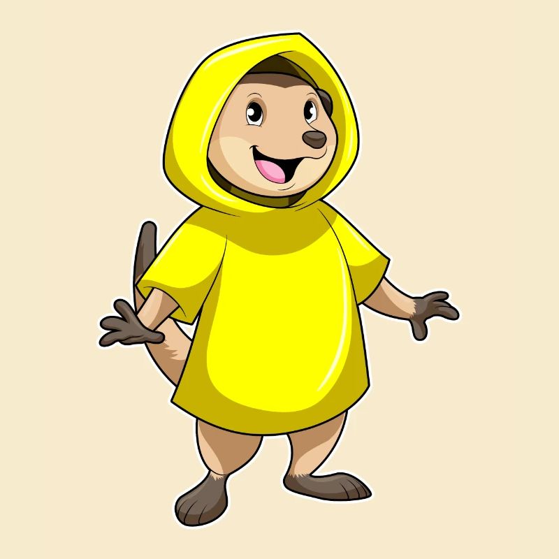 Erdmännchen mit Regenjacke