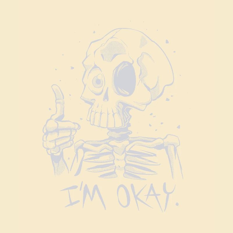 Funny skeleton Thumbs up I'm fine Bones