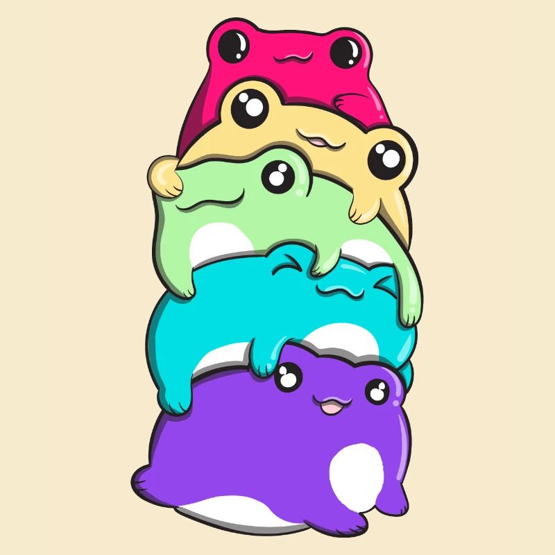 Non-Binary Pride Kawaii Frog Bunch Nonbinary