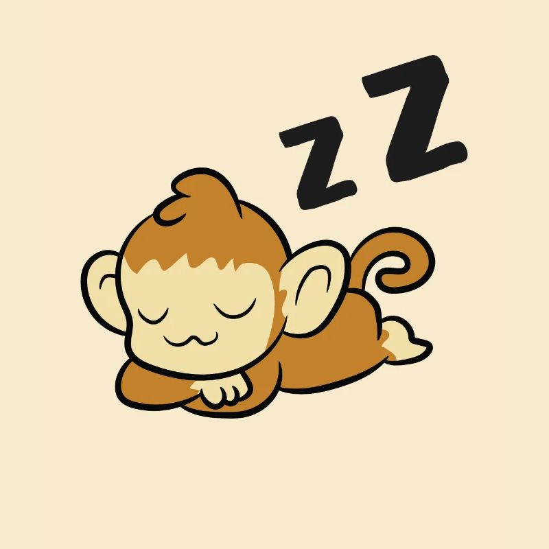 Sleeping Monkey Ape Tired Monkey