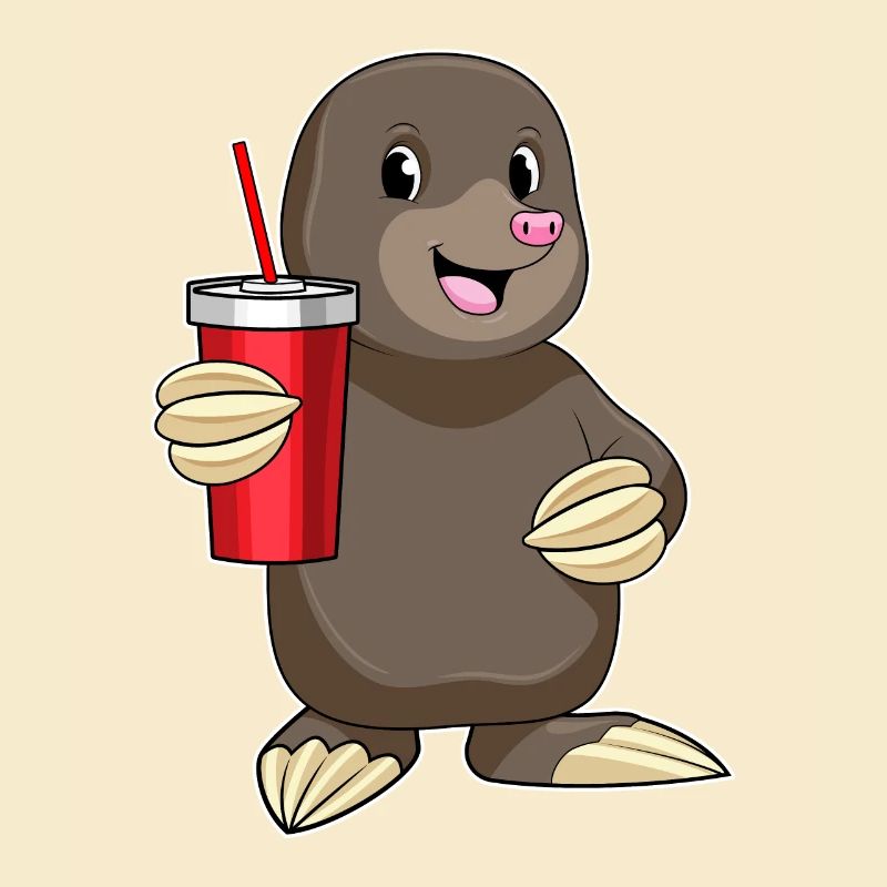 Maulwurf mit Trinkbecher