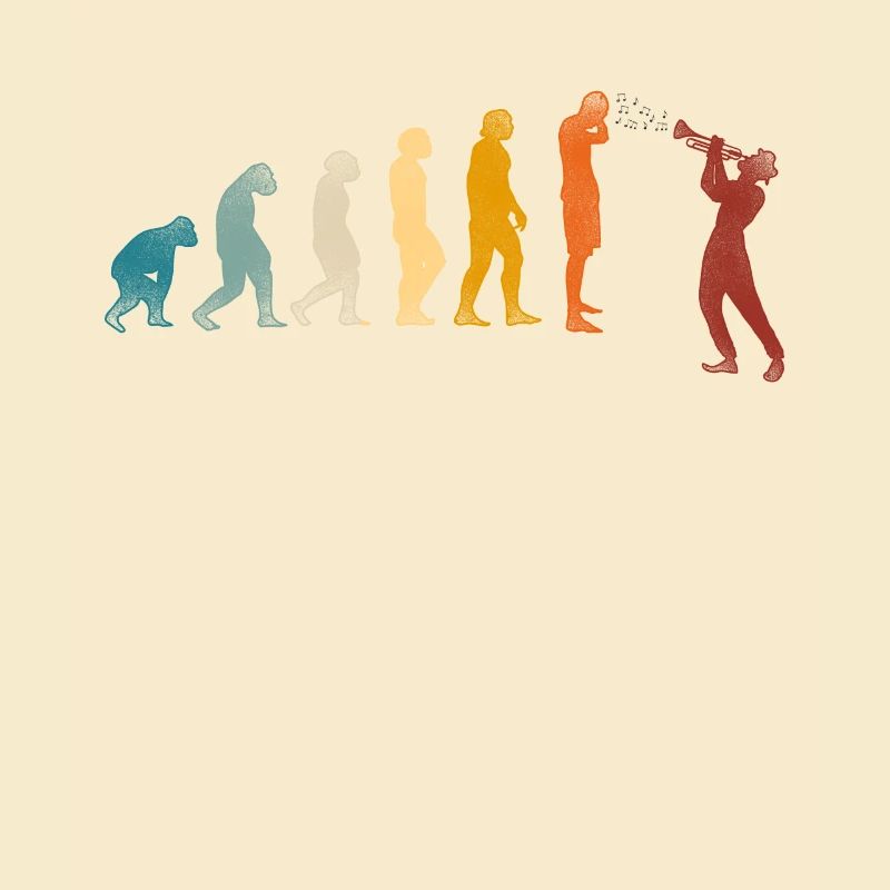 Trumpet Player Evolution Retro