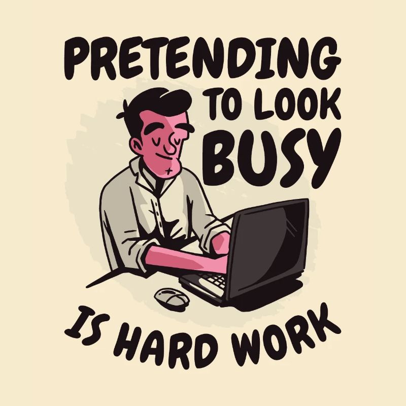 Pretending Busy Hard Work Employee Office Work
