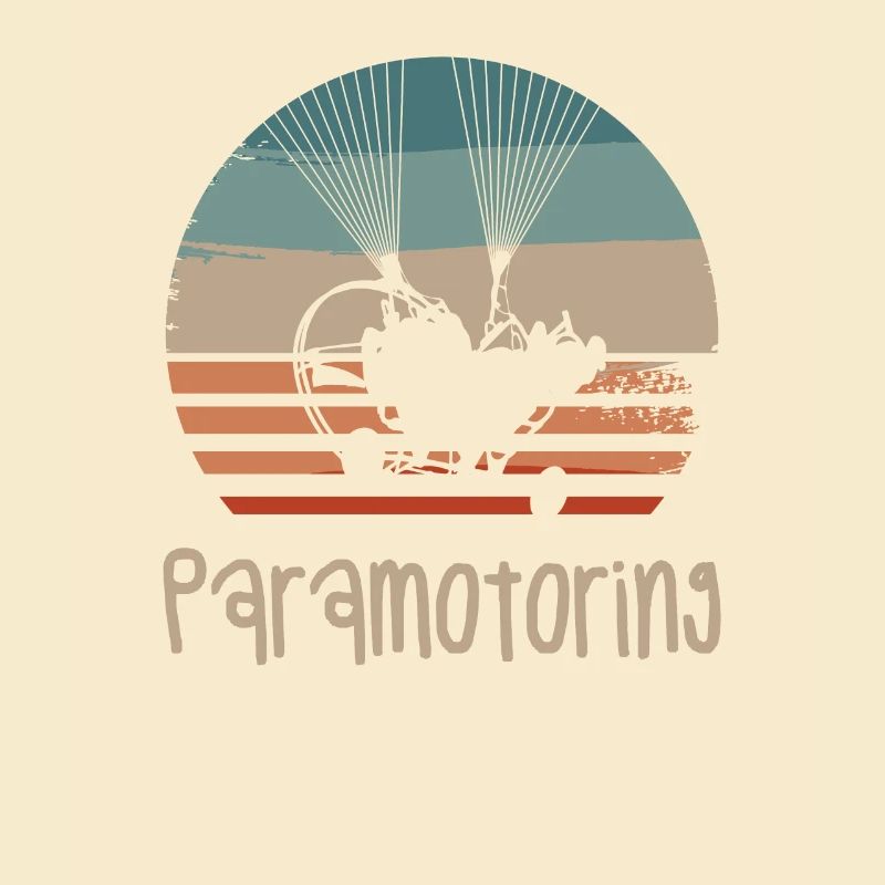 Retro Vintage Classic Paramotoring Paragliding