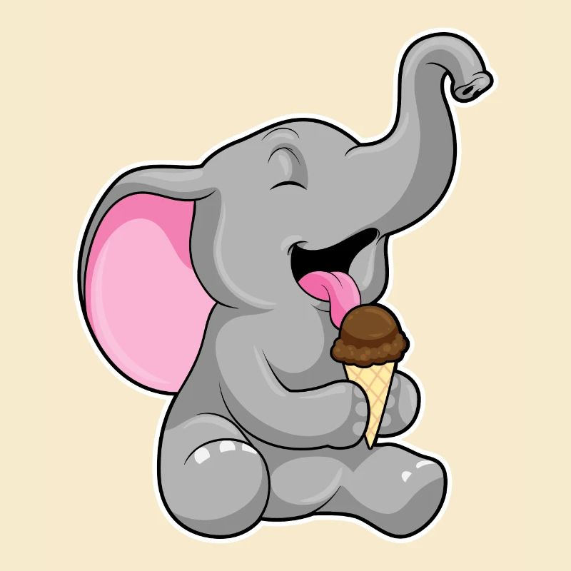 Glace gaufre éléphant