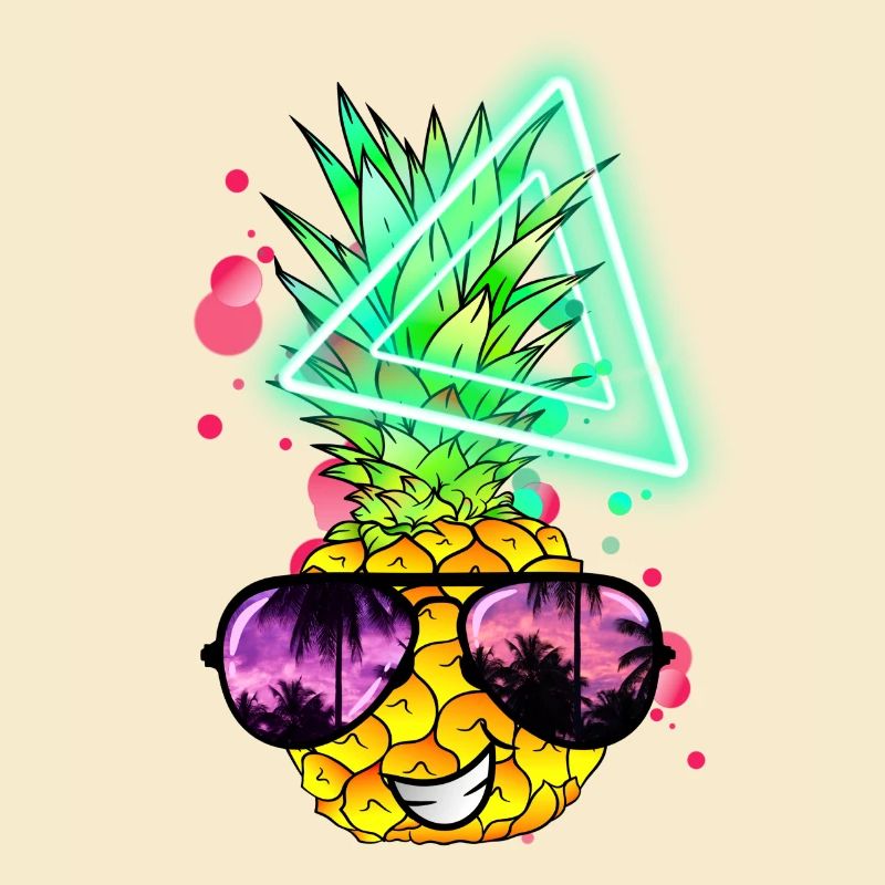 Drôle d’ananas néon rétro