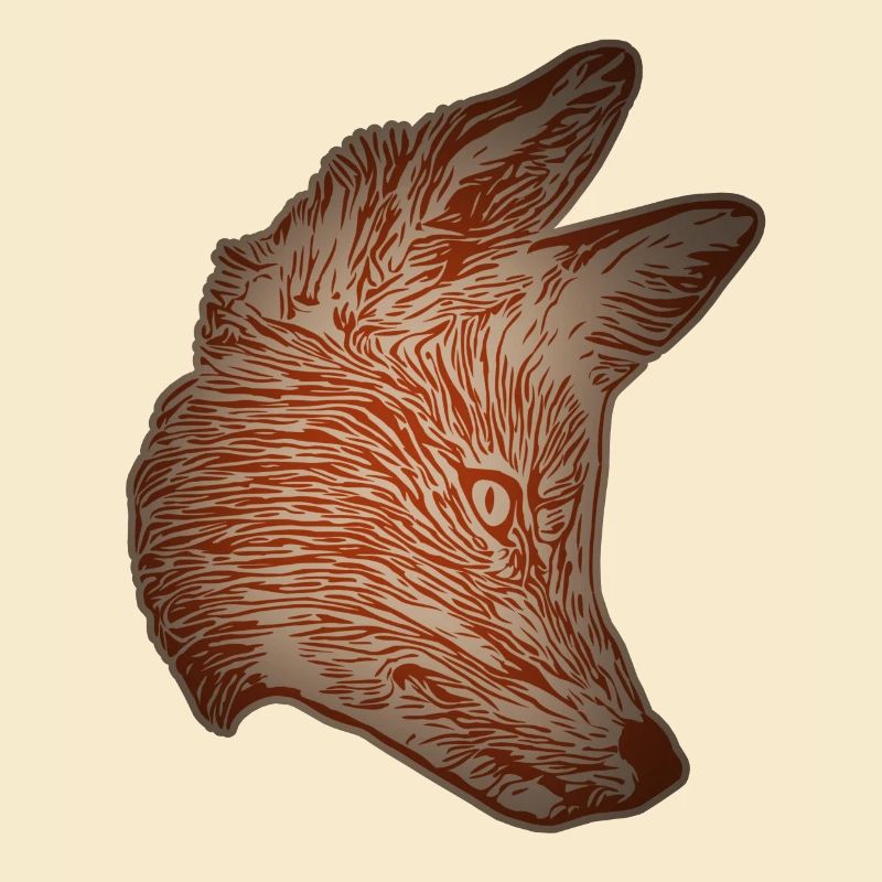 Fuchs Waldtier Design mit Tierkopf