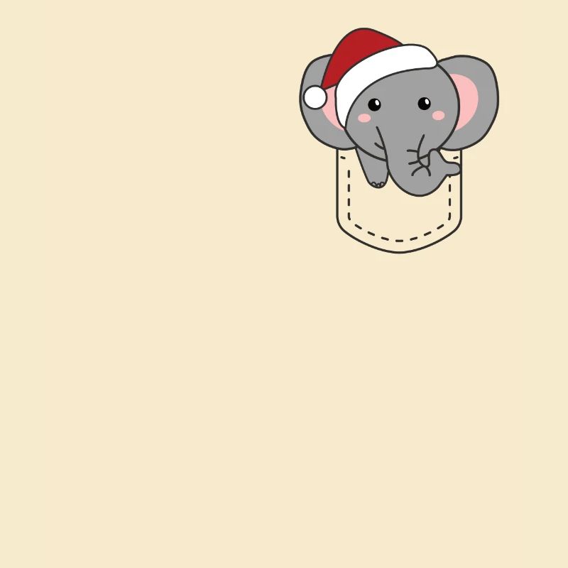 Joyeux Noël doux éléphant dans la poche de poitrine