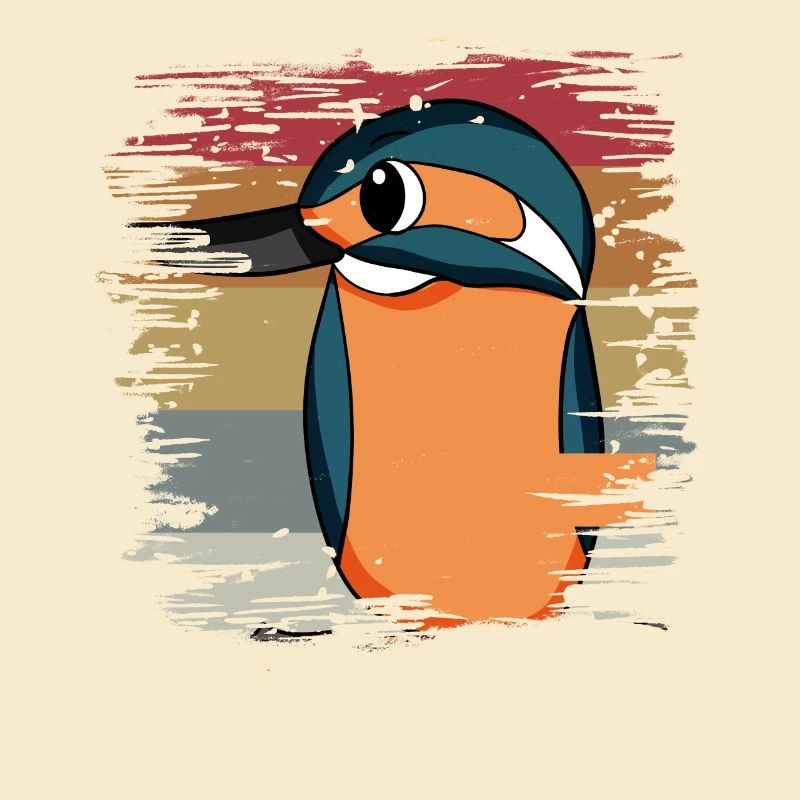 Eisvogel Blauer Vogel Retro