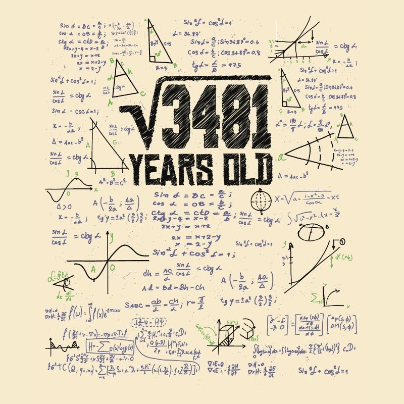 Square Root of 3481 Math Nerd 59th Birthday