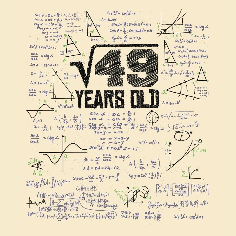 Racine carrée de 49 Math Nerd 7ème anniversaire