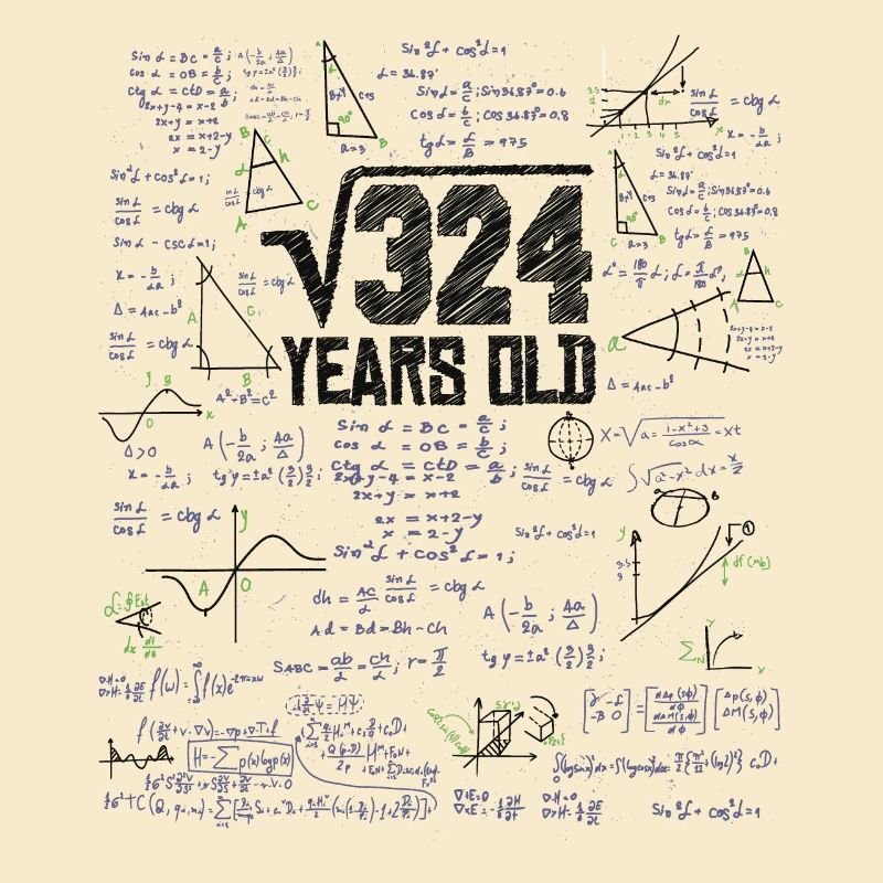 Square root of 324 math nerd 18th birthday