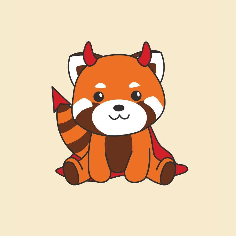 Red Panda Halloween Cute Devil Witch Costume