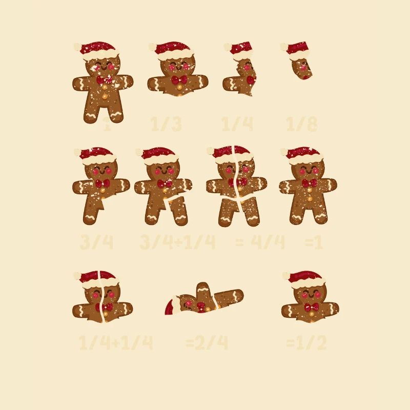 Weihnachten Math Lehrer Bruch Lebkuchen Cookie