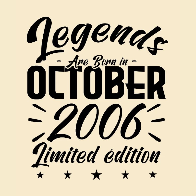 LEGENDS ARE BORN IN OCTOBER 2006 Jubiläumsgeschenk