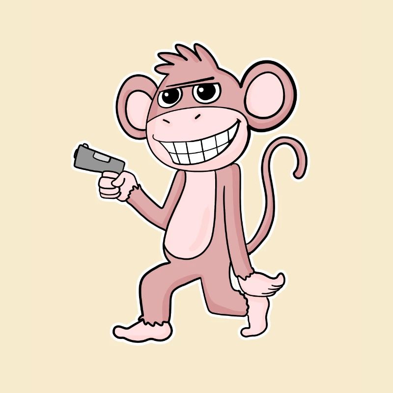 Singe avec pistolet