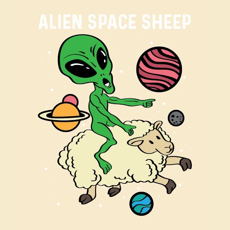 Alien Space Sheep Astronaut oder Weltraumpilot Ges