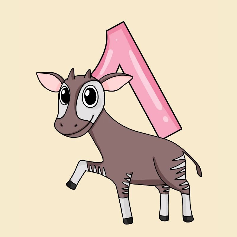 Mädchen 1 Jahre alt Okapi 1. Geburtstag Geschenk