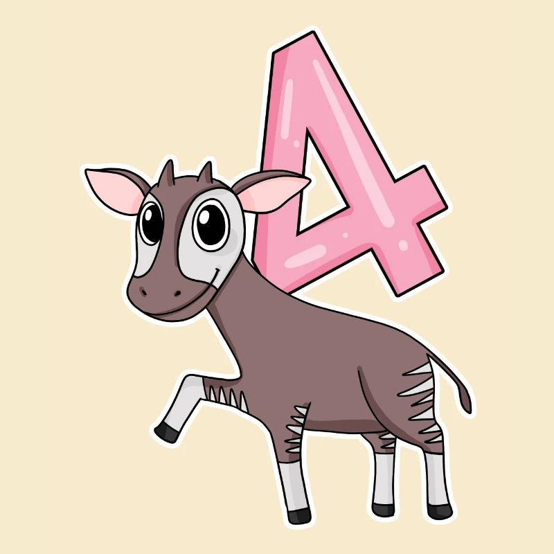 Mädchen 4 Jahre alt Okapi 4. Geburtstag Geschenk