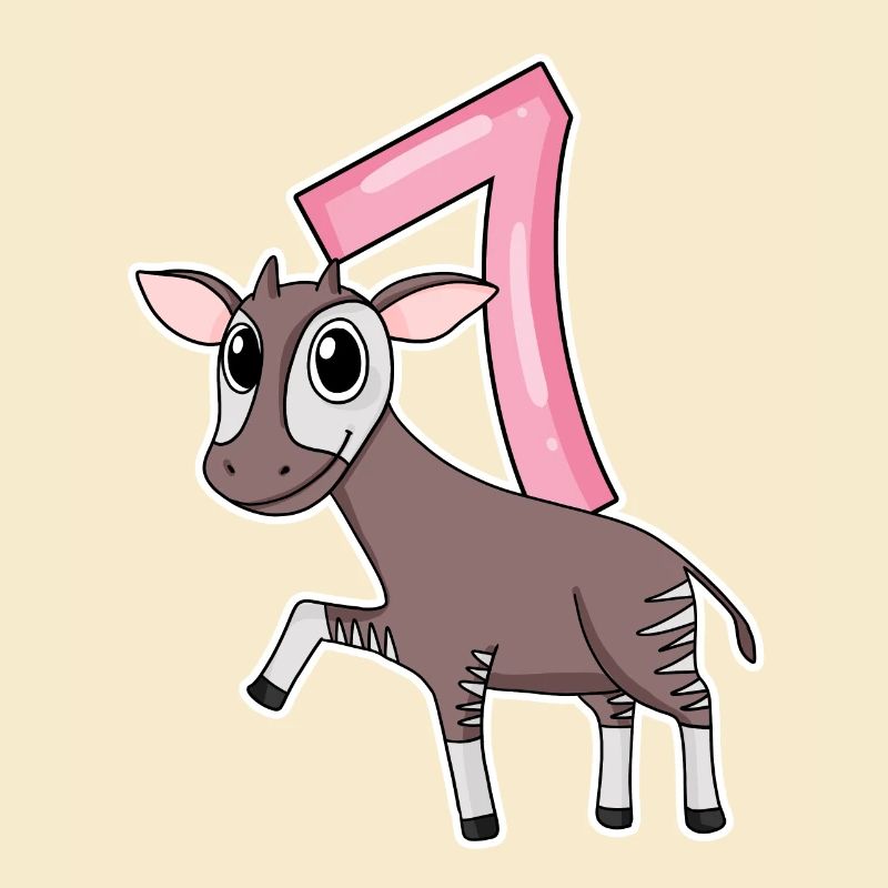 Mädchen 7 Jahre alt Okapi 7. Geburtstag Geschenk