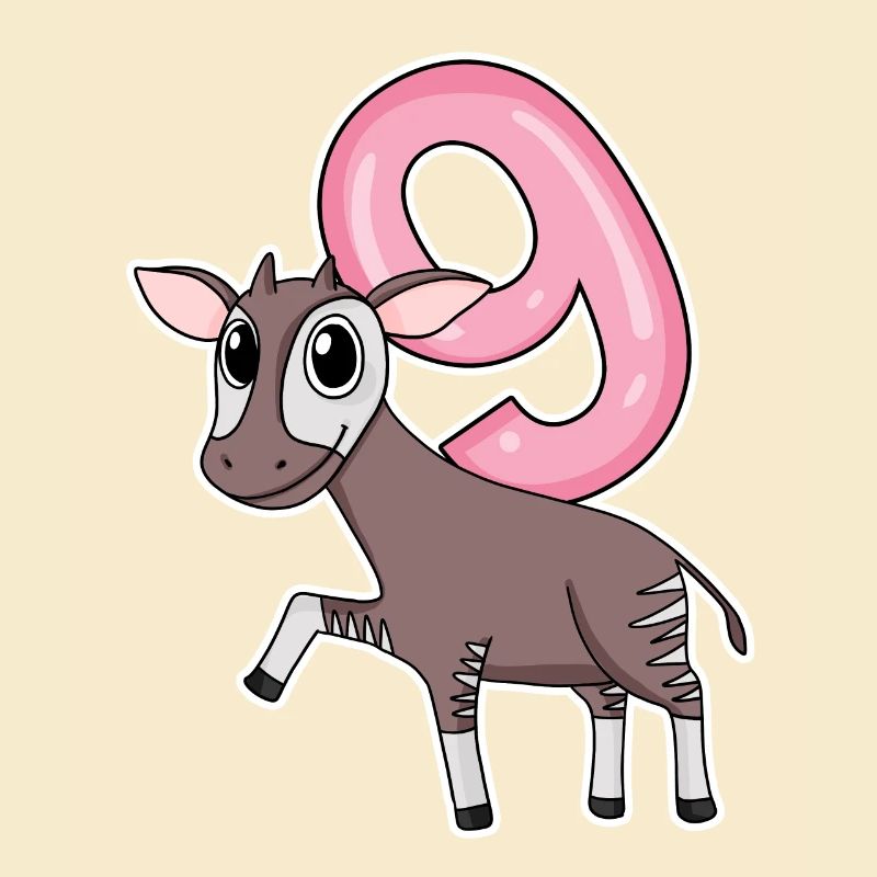 Mädchen 9 Jahre alt Okapi 9. Geburtstag Geschenk