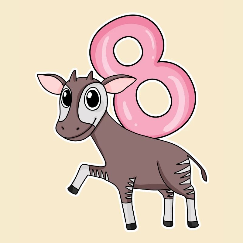 Girl 8 years old Okapi 8th birthday gift