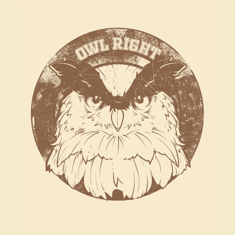 Owl Right Alright Eule Wortspiel
