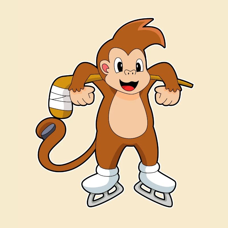 Affe Eishockey Eishockeyschläger