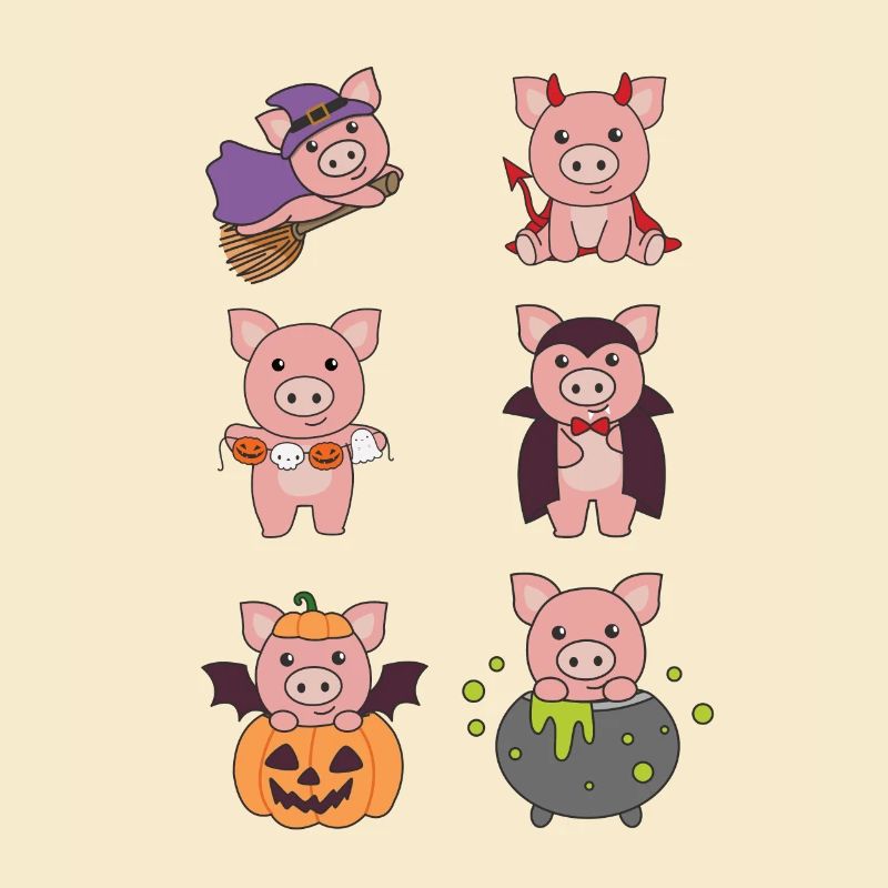 Pig Halloween Devil Pumpkin Vampire Costume
