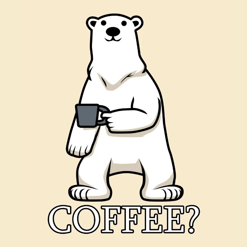 Eisbären und Kaffee Lazy Office Monday Müde