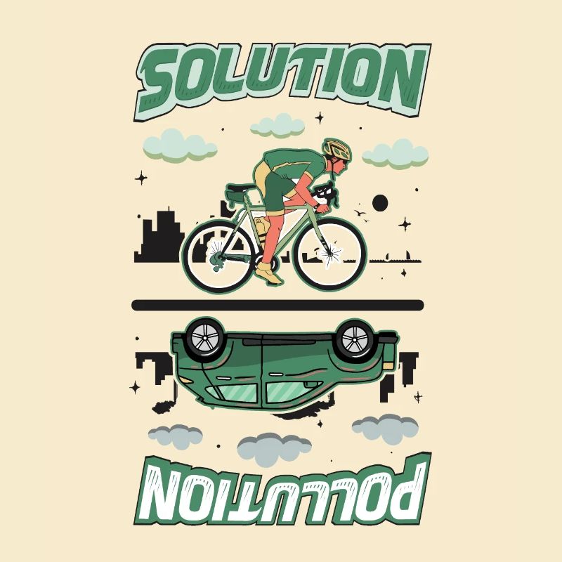 Polution Solution Umweltschutz Radfahren