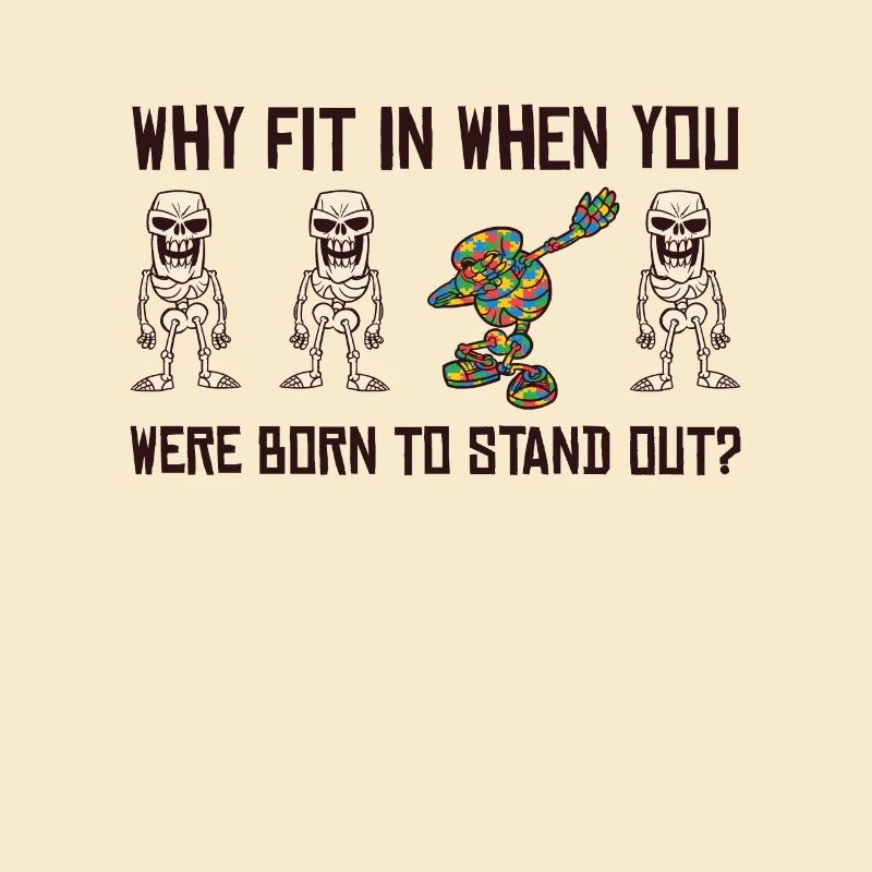 Colorful Skeleton Dabbing Support Autism Awareness