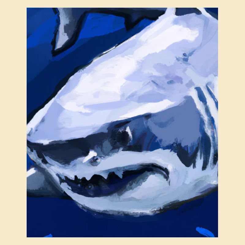 Great White Shark Vincent Van Gogh Style