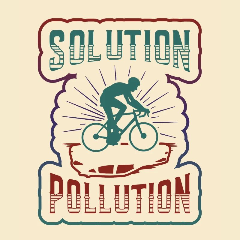 Polution Solution Umweltschutz Radfahren.