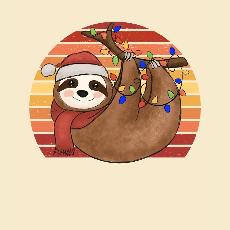 Sloth String Lights Noël Pyjamas Noël